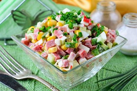 Salads with crab sticks and corn: 15 recipes for every taste